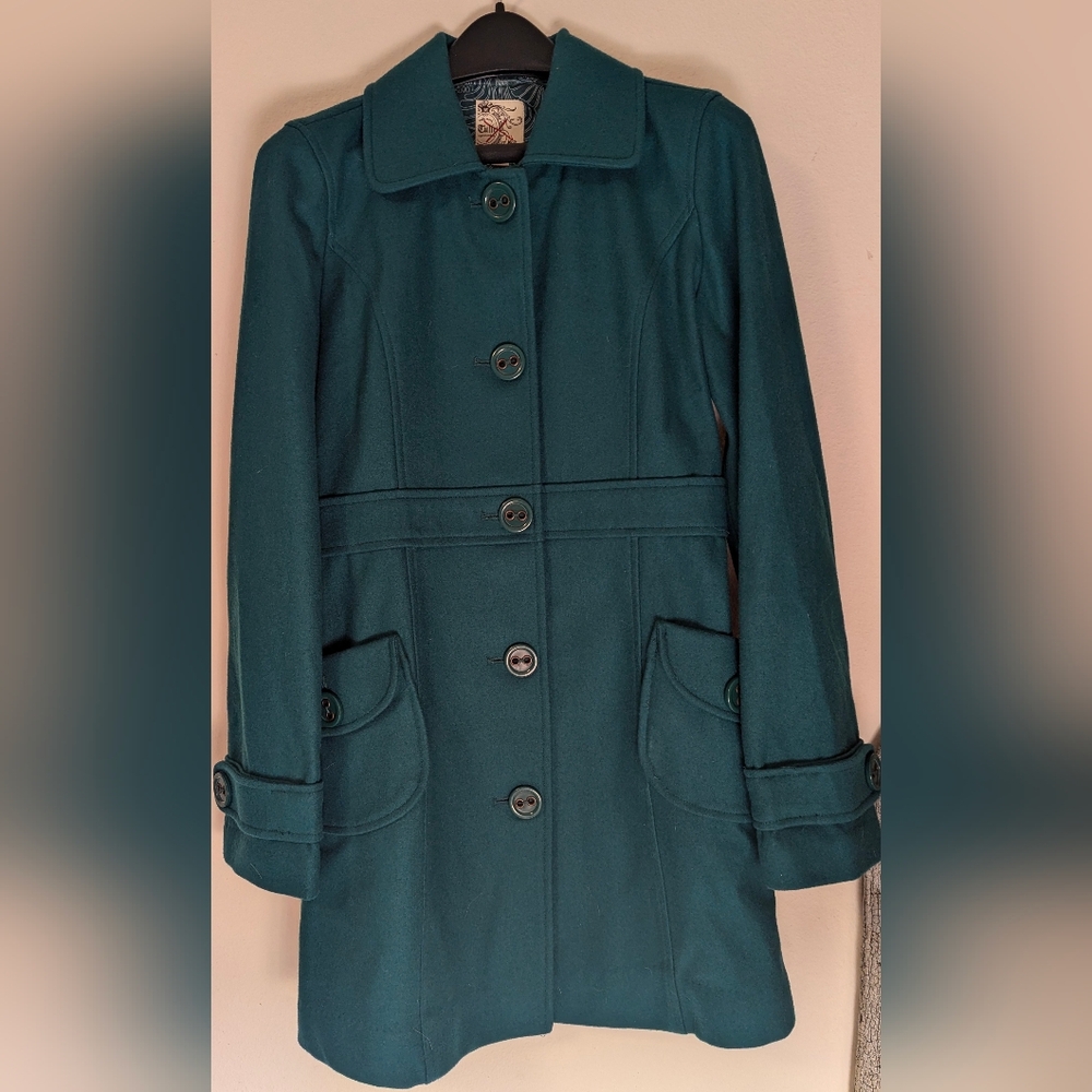 Tulle teal peacoat single breasted size M